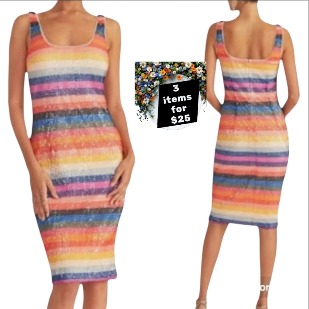 Midnight Doll Sequin Cocktail Midi Dress NWT sz XS